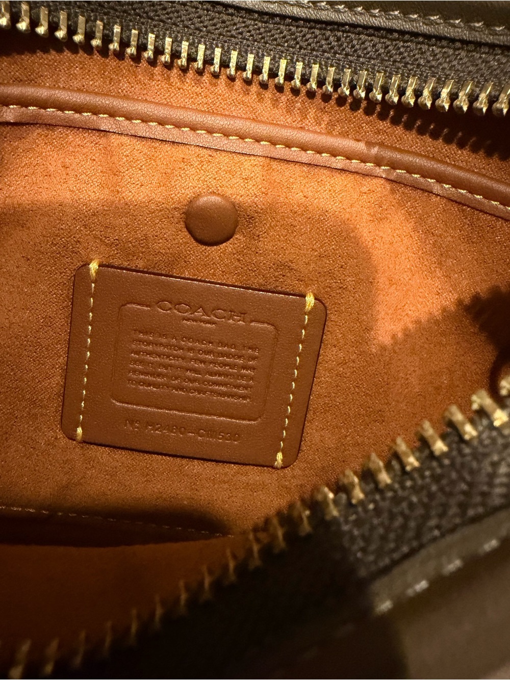 Coach Eve Shoulder Bag CM530 Glovetanned Leather hobo Dark Stone - Picture 7 of 7
